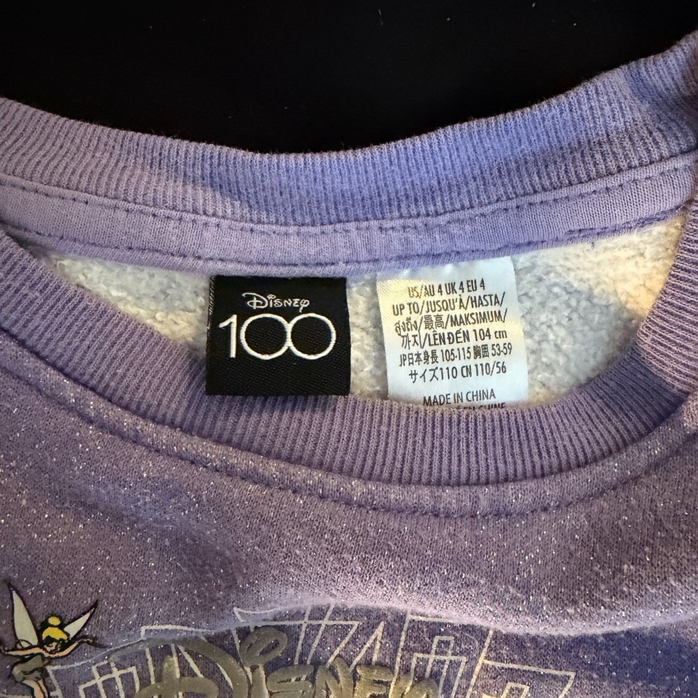 Disney Lavender Crewneck with Tinkerbell